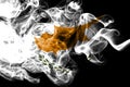 Cyprus smoke flag,  island country in the Eastern Mediterranean Royalty Free Stock Photo