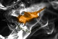 Cyprus smoke flag,  island country in the Eastern Mediterranean Royalty Free Stock Photo