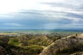 Green landscape with meadows trees and hills in Cyprus at springtime Royalty Free Stock Photo