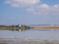 Cyprus - Stunning Hala Sultan Tekke located at the Larnaca salt lake bank Royalty Free Stock Photo