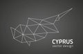 Cyprus vector black triangle mosaic outline map Royalty Free Stock Photo