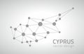 Cyprus vector grey perspective mosaic dot trendy map Royalty Free Stock Photo