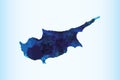 Cyprus watercolor map vector illustration of blue color on light background using paint brush in paper page