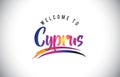 Cyprus Welcome To Message in Purple Vibrant Modern Colors.