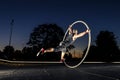 Cyr wheel performance session Royalty Free Stock Photo