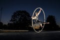 Cyr wheel performance session Royalty Free Stock Photo