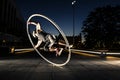 Cyr wheel performance session Royalty Free Stock Photo
