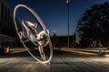 Cyr wheel performance session Royalty Free Stock Photo