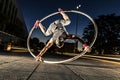 Cyr wheel performance session Royalty Free Stock Photo