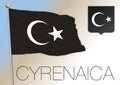 Cyrenaica regional flag and coat of arms, Libya