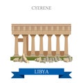 Cyrene in Libya. Flat cartoon style web site vecto