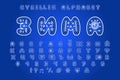 Cyrillic Alphabet winter design. Text winter. Russian Letters, numbers and punctuation marks