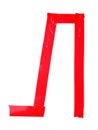 Cyrillic letter L symbol made of insulating tape pieces, isolate