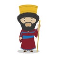 Cyrus II of Persia The Great cartoon character. Vector Illustration