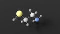 cysteamine molecule, molecular structure, renal-urologic agent, ball and stick 3d model, structural chemical formula with colored