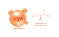 Important amino acid Cysteine Cys, C and structural chemical formula