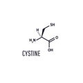 Cysteine, L-cysteine, Cys, C, proteinogenic amino acid molecule. Structural chemical formula. Vector illustration