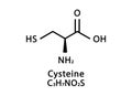 Cysteine molecular structure. Cysteine skeletal chemical formula. Chemical molecular formula vector illustration Royalty Free Stock Photo