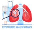 Cystic fibrosis awareness month concept vector. Medical event