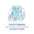 Cystic fibrosis blue concept icon