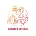 Cystic fibrosis red gradient concept icon