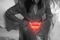 Cystitis symptoms with woman