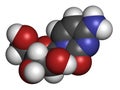 Cytarabine cytosine arabinoside, Ara-C chemotherapy drug molecule. Used in treatment of acute myeloid leukemia AML, acute.