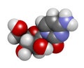 Cytarabine (cytosine arabinoside, Ara-C) chemotherapy drug molecule. Used in treatment of acute myeloid leukemia (AML), acute