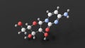 cytarabine molecule, molecular structure, antineoplastic agents, ball and stick 3d model, structural chemical formula with colored