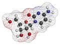 Cytidine RNA building block molecule. Atoms are represented as spheres with conventional color coding: hydrogen (white), carbon (