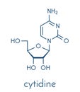 Cytidine RNA building block molecule. Skeletal formula.