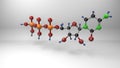 Cytidine triphosphate molecule 3D illustration.