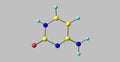 Cytosine molecular structure isolated on grey background