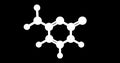 Cytosine molecule, rotating seamless loop, 3d animation, 4k 30fps