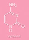 Cytosine pyrimidine nucleobase component. One of the bases found in DNA and RNA. Skeletal formula.