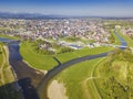 Czarny and Bialy Dunajec Rivers meeting in Nowy Targ Royalty Free Stock Photo