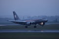 Czech Air Force Airbus A319 landing on runway