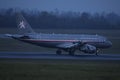 Czech Air Force Airbus A319 landing on runway at Vienna Airport VIE