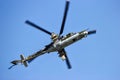 Czech Air Force Mi-24 Hind attack helicopter in flight over Berlin-Schonefeld. Berlin, Germany - May 22, 2014