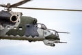 Czech Air Force Mi-35 Hind Attack Helicopter In flight over Leeuwarden Air Base. The Netherlands - June 10, 2016