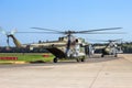 Czech Air Force Mil Mi-171 helicopter taking off from Berlin-Schonefeld Airport. Berlin, Germany - May 22, 2014 Royalty Free Stock Photo