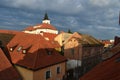 Czech, architecture, red roofs, tiles, chimney sweep, tourism, Netolice,