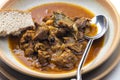 Czech beef goulash served with bread Royalty Free Stock Photo