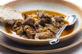 Czech beef goulash served with bread Royalty Free Stock Photo