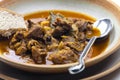 Czech beef goulash served with bread Royalty Free Stock Photo