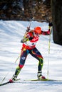 Czech biathlete Gabriela Soukalova climbs the hill during Czech Biathlon Championsh