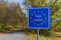 Czech border sign by the road