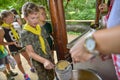 Czech boy and girl scouts during their summer camp. Czech scouts usually stay in tents for 2 or 3 weeks. August 10, 2017;