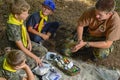 Czech boy and girl scouts during their summer camp. Czech scouts usually stay in tents for 2 or 3 weeks. August 10, 2017;