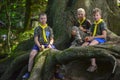 Czech boy and girl scouts during their summer camp. Czech scouts usually stay in tents for 2 or 3 weeks. August 10, 2017;